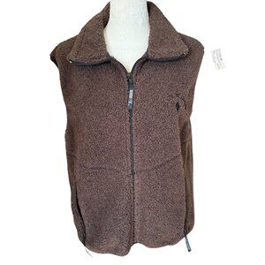 Black Diamond brown sleeveless soft zip up collared vest women's size XS
